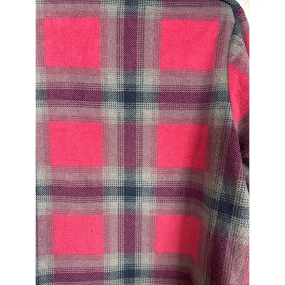 Lee Riders Women Shirt Pink  & Navy Blue Plaid Button Up Size 2X Preowned - Picture 13 of 14